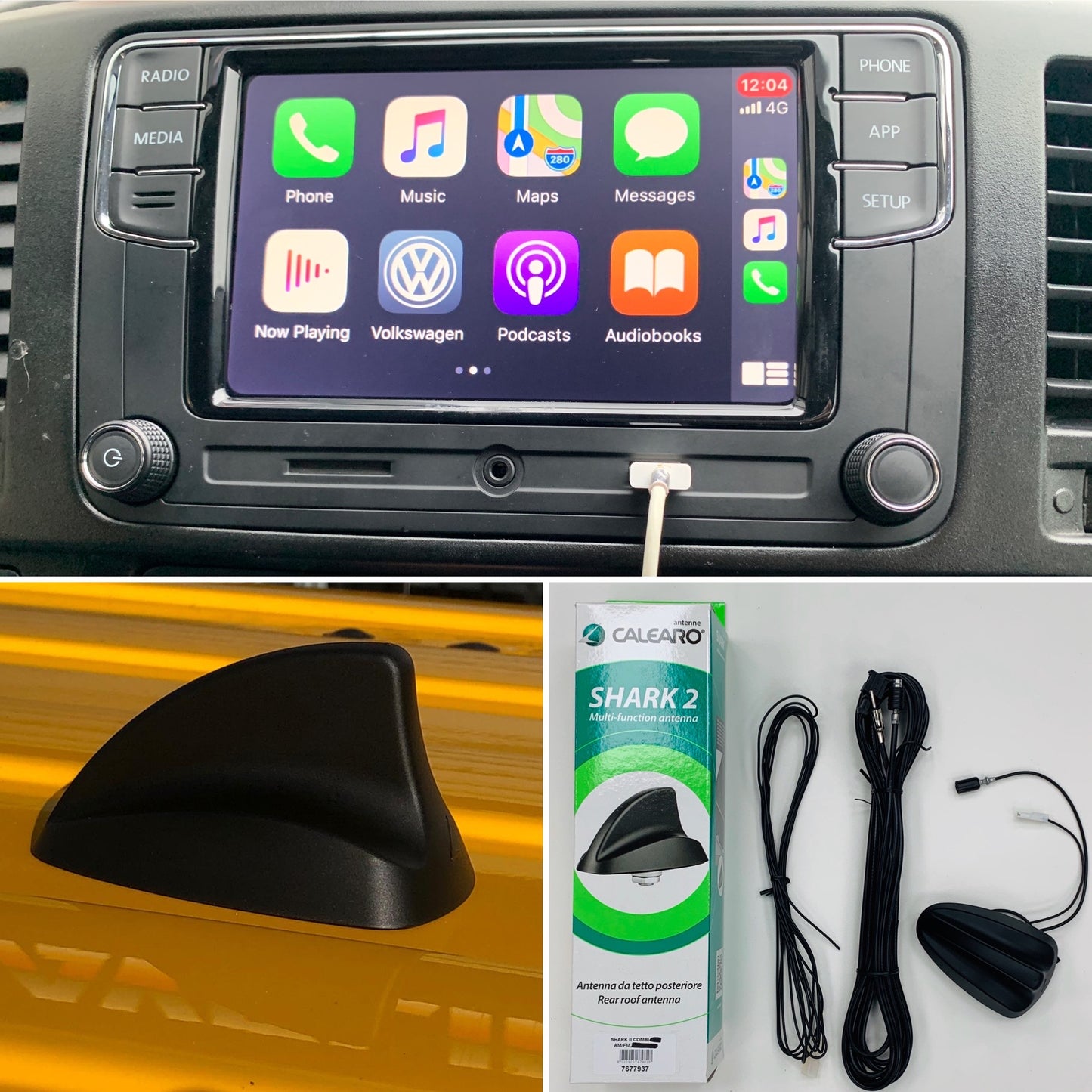 Caddy Apple Car Play RCD360 6.5" Factory Fit & Shark Fin Aerial Transporter 10 - 15