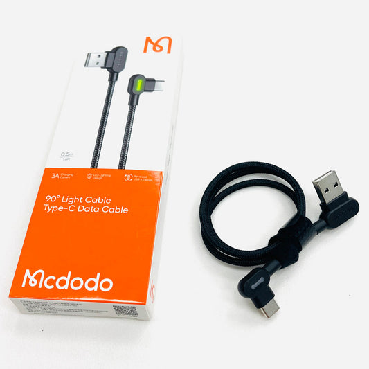 90 Degree USB To Type C Data Cable 0.5m (reversed usb design)