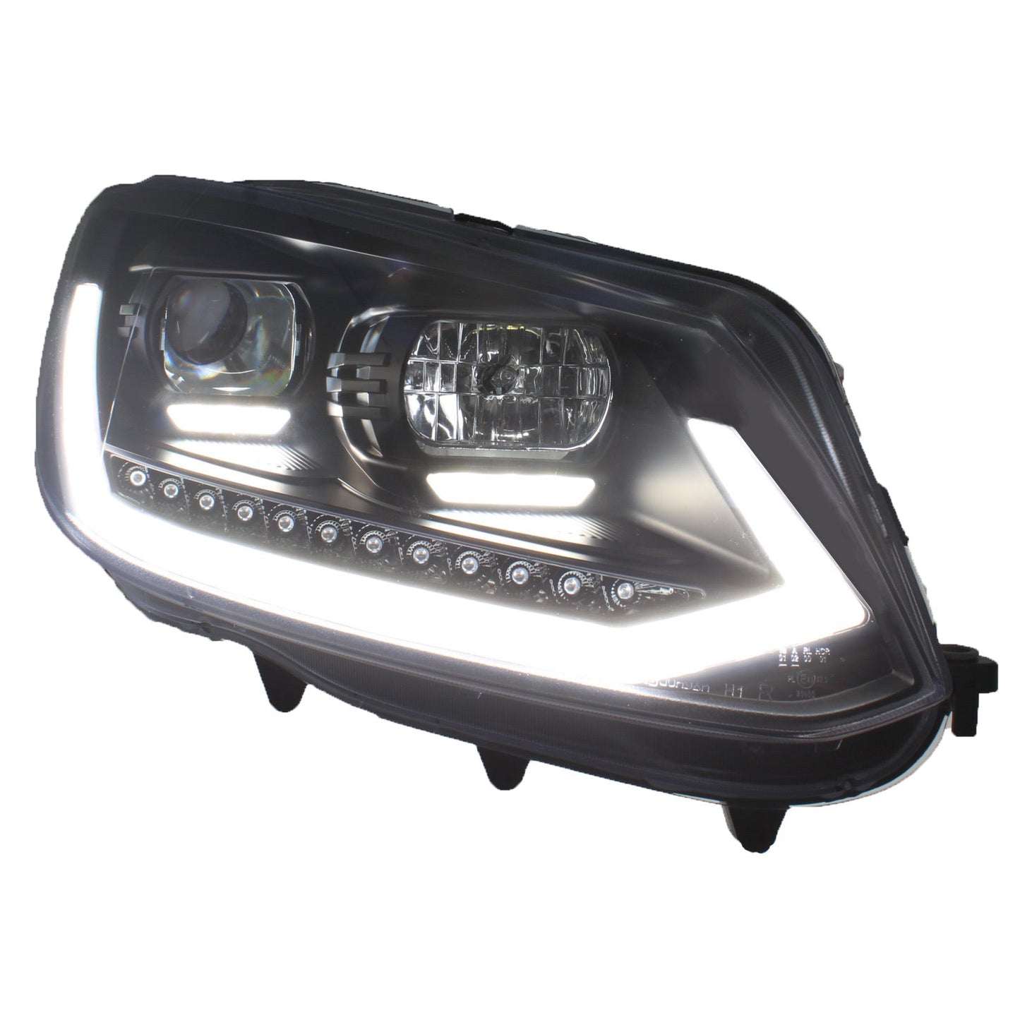 VW Caddy MK3 DRL headlights with dynamic indicators 10-15 (Includes LED dipped & main beam bulbs)