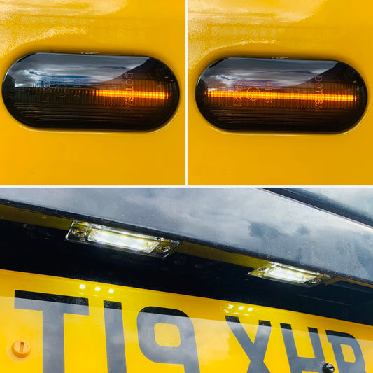 Dynamic Side Repeaters & Led License Plate Units. Transporter & Caddy