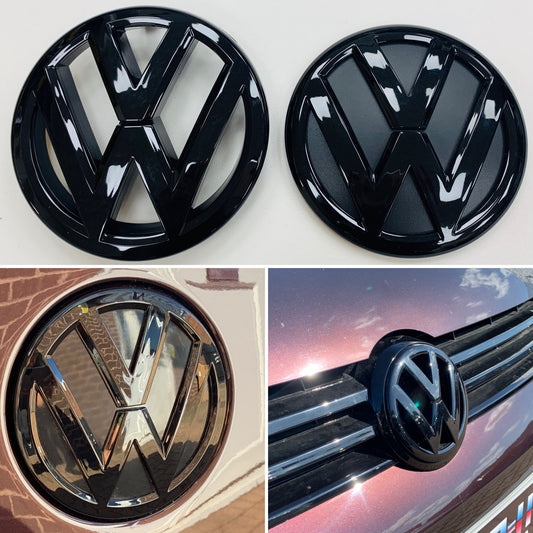 VW Caddy Gloss Black Front & Rear Badges 10-15